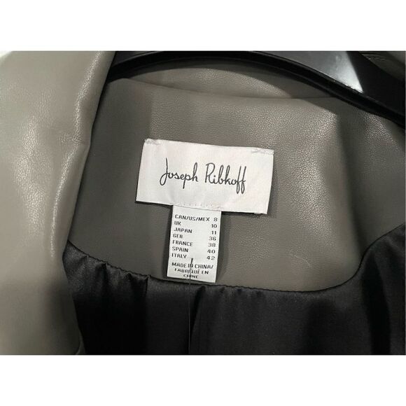Joseph Ribkoff Black Faux Leather Long Sleeve Blazer Jacket 223090 NEW - Picture 3 of 6
